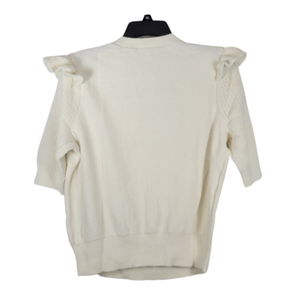 Charter Club Ruffle-Trim Cable Knit Sweater Large - Picture 3 of 4